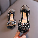 2022 New Childrens Shoes Pearl Rhinestones Shining Kids Princess Shoes Baby Girls Shoes For Party and Wedding D487