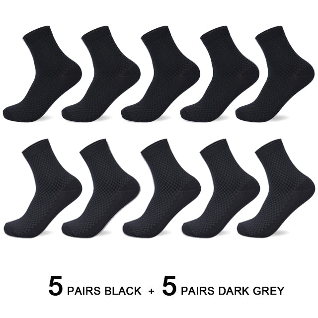 10 Paar/Los Herren Bambusfaser Socken 2022 Neue Kompression Herbst Lang Schwarz Business Casual Mann Kleid Socke Geschenk Plus Größe 42-45