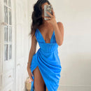 High Quality Satin Bodycon Dress Women Party Dress 2021 New Arrival Robe Summer Sexy Dress Celebrity Evening Club Night Dresses
