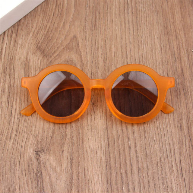 2022 nuevas gafas de sol de moda para niños, gafas de sol redondas a prueba de ultravioleta de Color sólido Retro para niños, gafas para niños