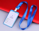 Fashion Card Cover Women Aluminum Alloy Work Name Card Holders Business Work Card ID Badge Lanyard Holder Metal Bags Case
