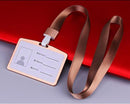 Fashion Card Cover Women Aluminum Alloy Work Name Card Holders Business Work Card ID Badge Lanyard Holder Metal Bags Case