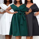 High Quality Women Dress Bow Elegant Wedding Party Dresses For Women 2022 Summer Plus Size Women Clothing S-XXXL Femme Vestidos