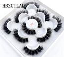 New 5Pairs 25mm 3D Mink Lashes Bulk Faux with Custom Box Wispy Natural Mink Lashes Pack Short Wholesales Natural False Eyelashes