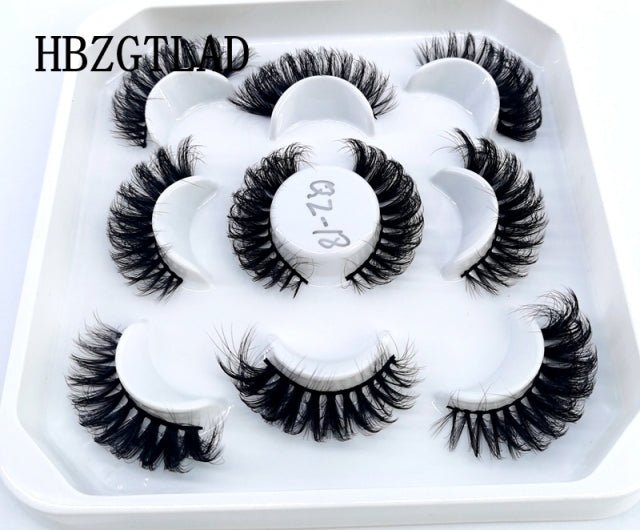 Neue 5 Paar 25 mm 3D-Nerzwimpern Bulk Faux mit benutzerdefinierter Box Wispy Natural Nerzwimpern Pack Short Wholesales Natural False Eyelashes