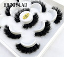 New 5Pairs 25mm 3D Mink Lashes Bulk Faux with Custom Box Wispy Natural Mink Lashes Pack Short Wholesales Natural False Eyelashes