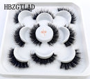 New 5Pairs 25mm 3D Mink Lashes Bulk Faux with Custom Box Wispy Natural Mink Lashes Pack Short Wholesales Natural False Eyelashes