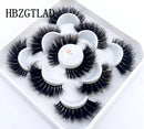 New 5Pairs 25mm 3D Mink Lashes Bulk Faux with Custom Box Wispy Natural Mink Lashes Pack Short Wholesales Natural False Eyelashes