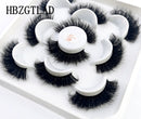 New 5Pairs 25mm 3D Mink Lashes Bulk Faux with Custom Box Wispy Natural Mink Lashes Pack Short Wholesales Natural False Eyelashes