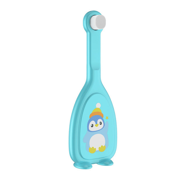 Cepillo de dientes en forma de U para niños de 2 a 12 años, cepillo de limpieza para el cuidado bucal de los niños, herramienta de limpieza para blanquear los dientes de silicona suave