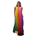 MOVOKAKA Spring Summer Print Long Dress Women Beach Holiday Casual Fashion Elegant Dresses Party Sleeveless V Neck Maxi Dresses