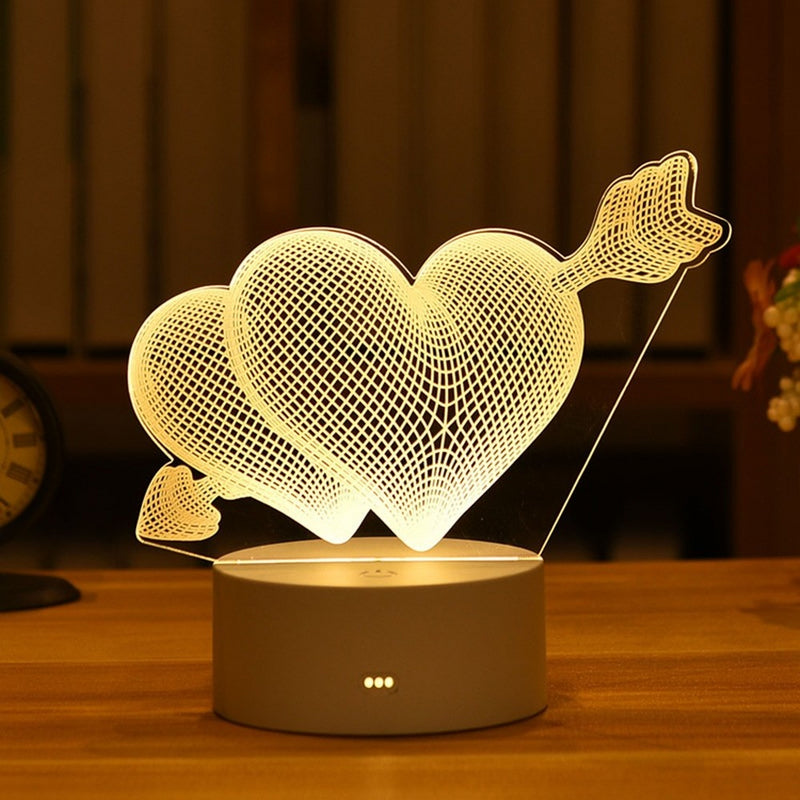 2022 Valentinstag Geschenk 3D Liebe Lampe Acryl Bär Rose LED Nachtlicht Kinder Geburtstagsgeschenk Hase Ostern Deko Hochzeit Dekoration