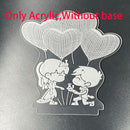 2022 Valentines Day Gift 3D Love Lamp Acrylic Bear Rose LED Night Light Kids Birthday Gift Rabbit Easter Deco Wedding Decoration