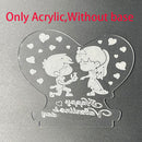 2022 Valentines Day Gift 3D Love Lamp Acrylic Bear Rose LED Night Light Kids Birthday Gift Rabbit Easter Deco Wedding Decoration