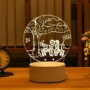 2022 Valentines Day Gift 3D Love Lamp Acrylic Bear Rose LED Night Light Kids Birthday Gift Rabbit Easter Deco Wedding Decoration