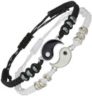 Pulseras de pareja de Tai Chi Yin Yang, colgante de aleación, pulsera de cadena trenzada ajustable, collar, pulseras de amante a juego, collares