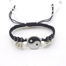 Pulseras de pareja de Tai Chi Yin Yang, colgante de aleación, pulsera de cadena trenzada ajustable, collar, pulseras de amante a juego, collares