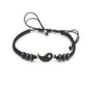 Pulseras de pareja de Tai Chi Yin Yang, colgante de aleación, pulsera de cadena trenzada ajustable, collar, pulseras de amante a juego, collares