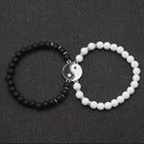 Pulseras de pareja de Tai Chi Yin Yang, colgante de aleación, pulsera de cadena trenzada ajustable, collar, pulseras de amante a juego, collares