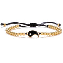 Pulseras de pareja de Tai Chi Yin Yang, colgante de aleación, pulsera de cadena trenzada ajustable, collar, pulseras de amante a juego, collares