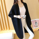 Long Cardigan Women Sweater Autumn Winter Bat Sleeve Knitted Sweater Femme Jacket Loose Ladies Sweaters Cardigans New