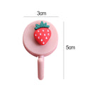 1pc Cute Wall Hooks Key Holder Door Hanging Plastic Self Adhesive Wall Hanger Cartoon Fruits Shape Hook For Kids Room Home Decor