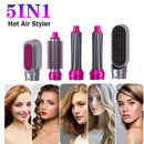Hair Dryer Brush 5 In 1 Electric Blow Dryer Comb Hair Curling Wand Detachable Brush Kit Negative Ion Straightener Hair Curler