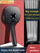 Shower Head Rainfall Bathroom 3 Modes ABS Round Chrome Water-Saving Nozzle G1/2 Bath Faucet Wall Mounted Adjustable Black Shower