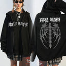 Streetwear Harajuku Hoodie Y2K Tops Girls Retro Gothic Oversized Hood Punk Anime Print Clothes Hip-Hop High Street Sweatshirts