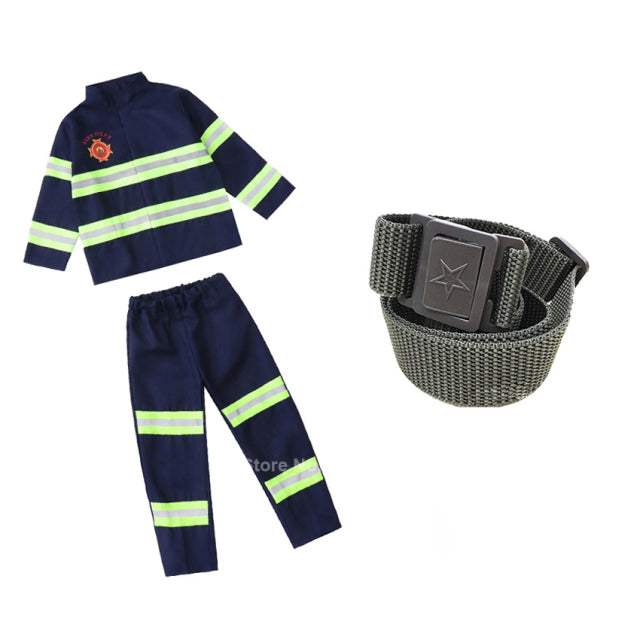 2022 Halloween Cosplay niños bombero uniforme niños Sam bombero papel ropa de trabajo traje niño niña actuación fiesta disfraces