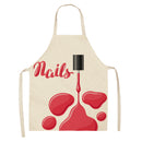 Nail Polish Lipstick Beauty Kitchen Women Apron Household Cleaning Cotton Linen Pinafore Salon Home Cooking Baking Adult BIb