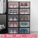 6Pack Transparent shoe box shoes organizers thickened foldable Dustproof plastic storage box Stackable combined shoe cabinetSale