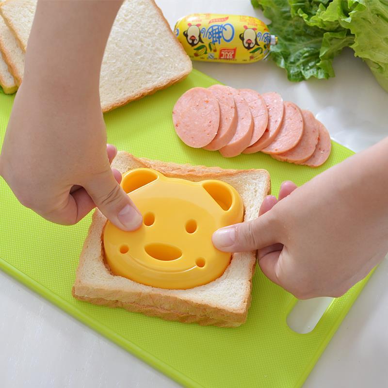 Cocina desayuno oso sándwich molde pan galleta repujado pastel herramienta DIY hacer molde hogar hacer accesorios