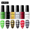 NICOLE DIARY 6ml Stamping Nail Polish Black White Nail Art Printing Varnish Stamp for Nails Hybrid Nail Polish Lacquers