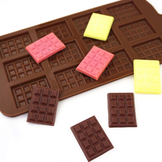 12 Even Chocolate Mold Silicone Mold Fondant Waffles Molds DIY Candy Bar Mould Cake Decoration Tools Kitchen Baking Accessories
