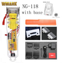 2021 WMARK New Model NG-108 Rechargeable Hair Cutting Machine Hair Clippers Trimmer Transparent Cover White Or Red Base 7300rpm