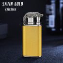 New Blue Flame Metal Crocodile Dolphin Double Fire lighter creative Direct Windproof Open Fire Conversion Lighter, Man&