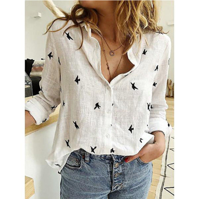 Leisure White Yellow Shirts Button Lapel Cardigan Top Lady Loose Long Sleeve Oversized Shirt Womens Blouses Casual Tunic Blusas