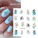 Anime Avocado Fruit Transfer Nail Stickers Charms Summer Water Sticker For Nails Sliders Character Image Tattoo Decal Decoration