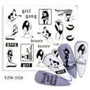 Anime Avocado Fruit Transfer Nail Stickers Charms Summer Water Sticker For Nails Sliders Character Image Tattoo Decal Decoration