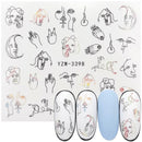 Anime Avocado Fruit Transfer Nail Stickers Charms Summer Water Sticker For Nails Sliders Character Image Tattoo Decal Decoration