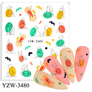Anime Avocado Fruit Transfer Nail Stickers Charms Summer Water Sticker For Nails Sliders Character Image Tattoo Decal Decoration