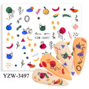 Anime Avocado Fruit Transfer Nail Stickers Charms Summer Water Sticker For Nails Sliders Character Image Tattoo Decal Decoration
