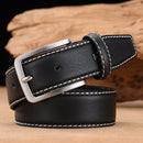 Men's Leather High Quality Classic Belt Alloy Pin Buckle Men's Matching Jeans Business Cowhide Belt Black Color Dark Brown Color