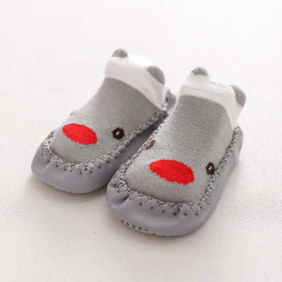 2022 calcetines de moda para bebés con suelas de goma, calcetín infantil para recién nacidos, Otoño Invierno, calcetines de suelo para niños, zapatos, calcetín de suela blanda antideslizante
