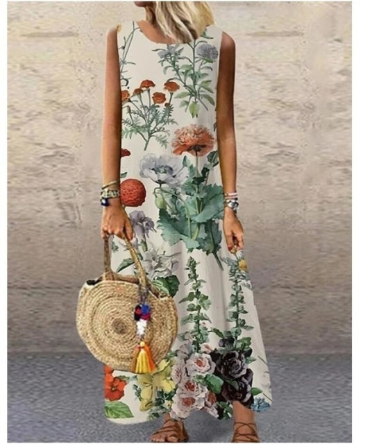 Sommer Langes Kleid 2022 Elegante Robe Kleid Party Ärmellose Kleider Frauen Casual Sommerkleid Vintage Maxi Kleider Für Frauen