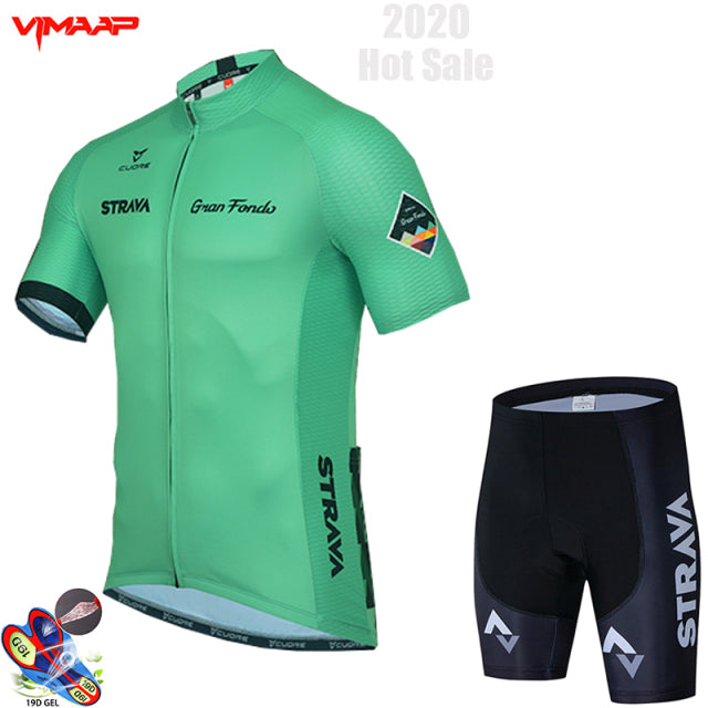 2022 nuevo STRAVA verano ciclismo Jersey conjunto transpirable equipo carreras deporte bicicleta Jersey hombres ciclismo ropa corta bicicleta Jersey
