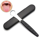 Portable Tongue Cleaner Tongue Scraper Reusable Stainless Steel Oral Mouth Brush travel case Black/Blue/Green Non-slip handle