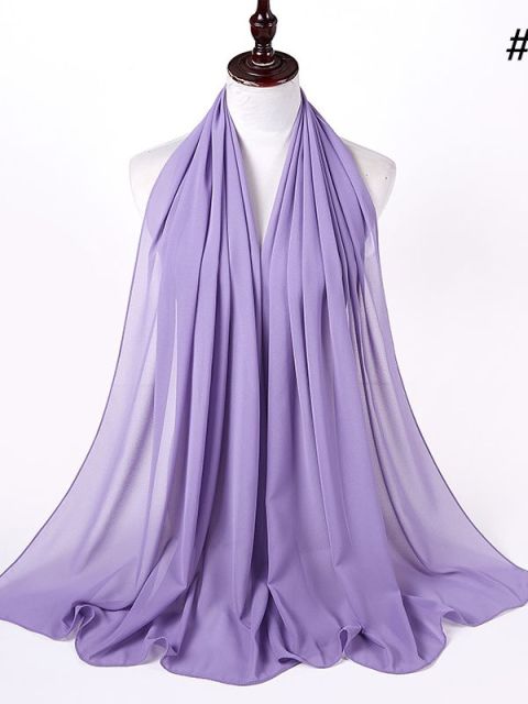 72*175cm Muslim Chiffon Hijab Shawls Scarf Women Solid Color Head Wraps Women Hijabs Scarves Ladies Foulard Femme Muslim Veil