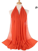 72*175cm Muslim Chiffon Hijab Shawls Scarf Women Solid Color Head Wraps Women Hijabs Scarves Ladies Foulard Femme Muslim Veil